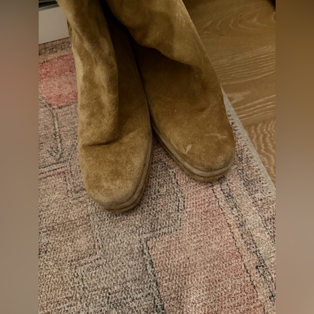 Tory Burch tan suede heeled knee boots - Picture 8 of 9